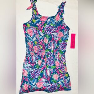 Lily Pulitzer girls floral dress with shorts underneath sz 8-10 NWT